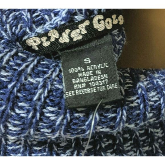 Planet Gold S Blue Cowl Neck Pullover Sweater NWT - Picture 4 of 5